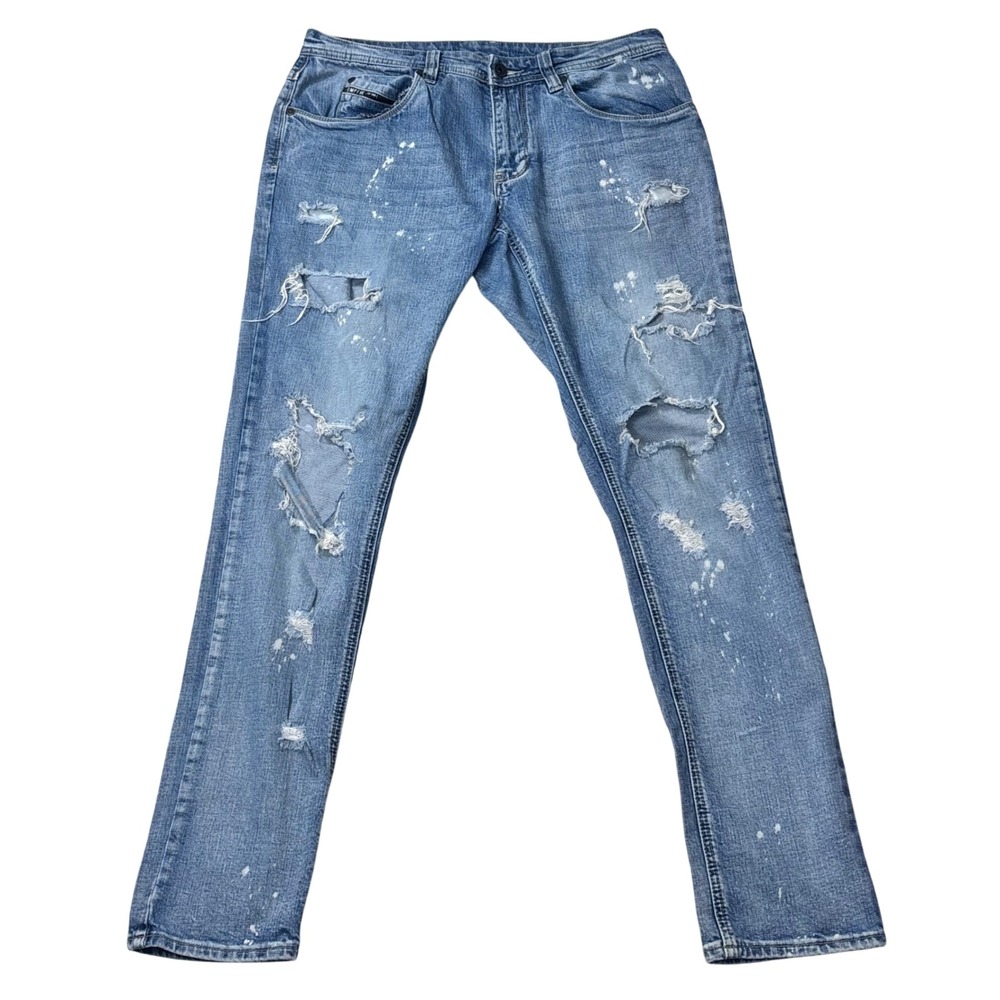 Empyre Jeans Distressed Paint Splatter Skate Streetwear Grunge Thrashed 32x32